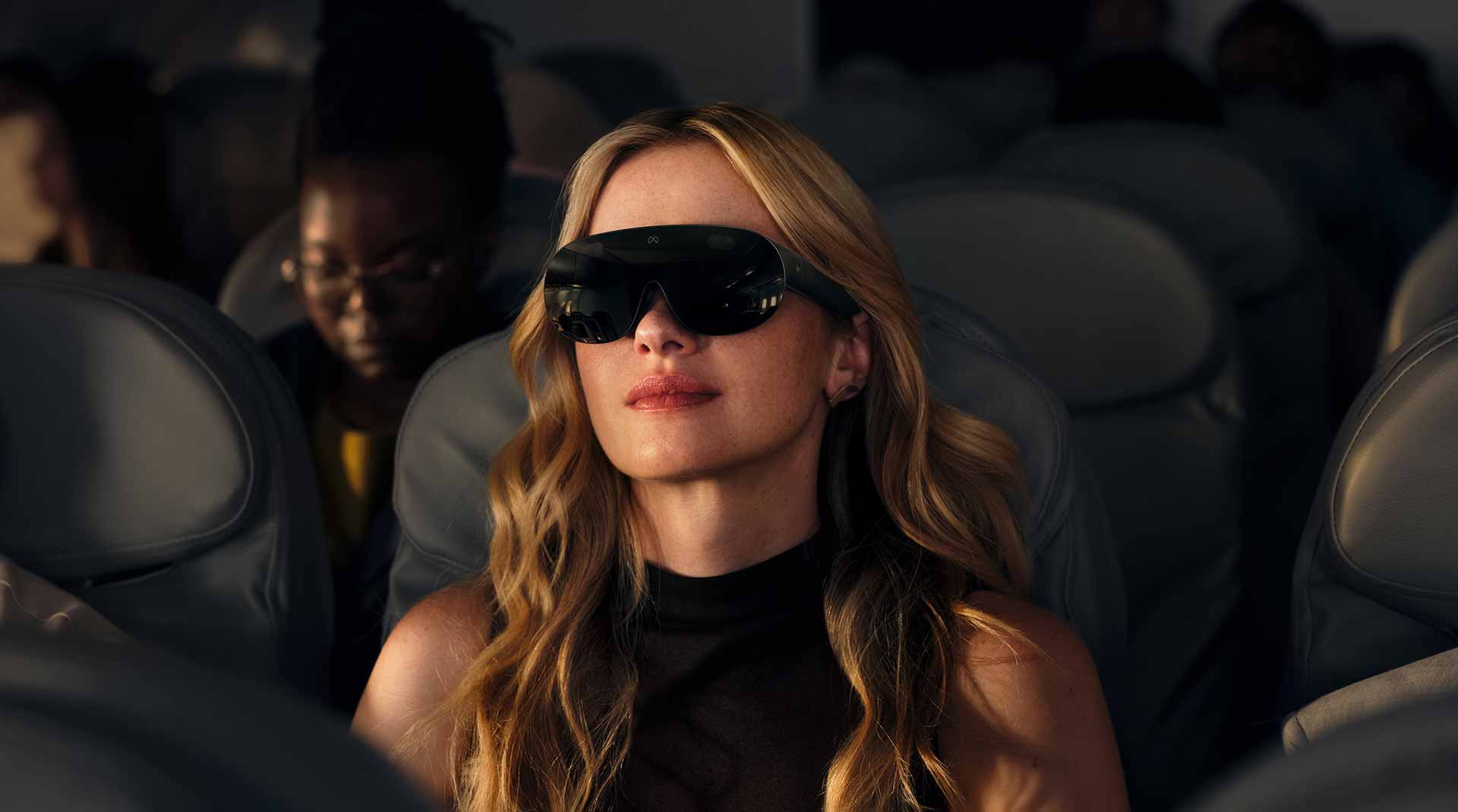 Meta VR Glasses airplane