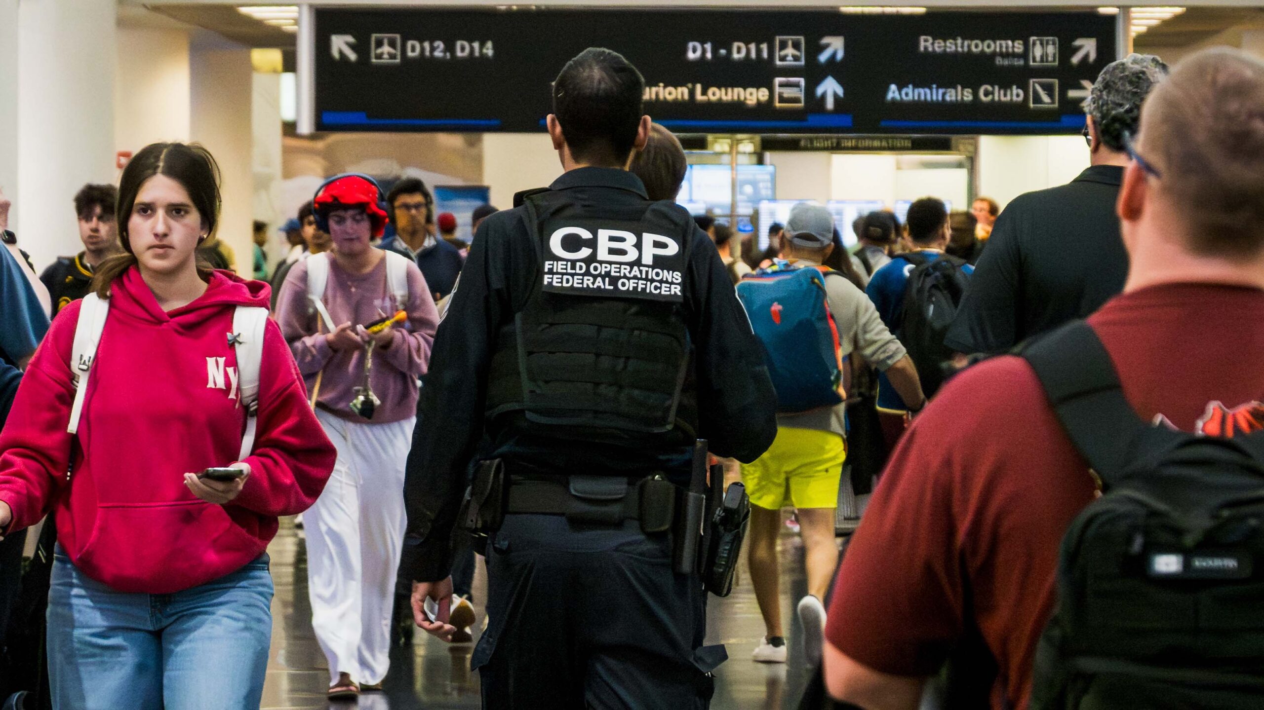 U.S. Customs and Border Protection agent in airport.